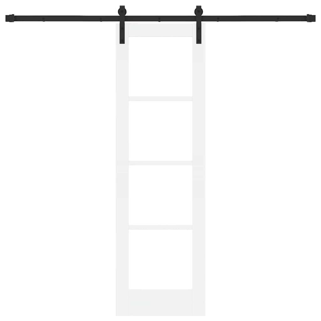 Skydedør ORKDAL Hvid 61 x 198,5 cm Massivt fyrretræ og glas