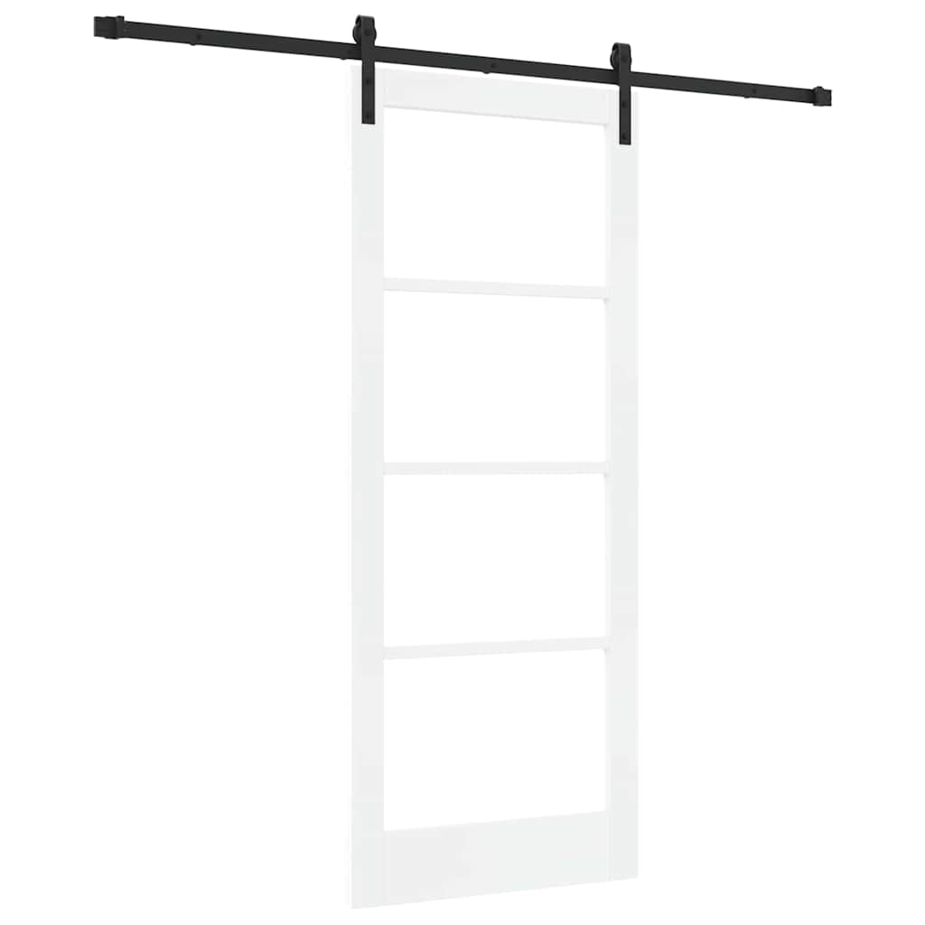 Skydedør ORKDAL Hvid 83 x 202 cm Massivt fyrretræ og glas