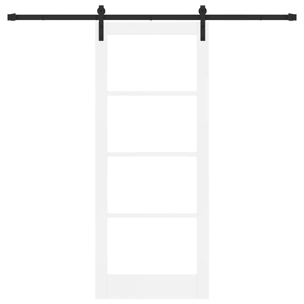 Skydedør ORKDAL Hvid 83 x 202 cm Massivt fyrretræ og glas