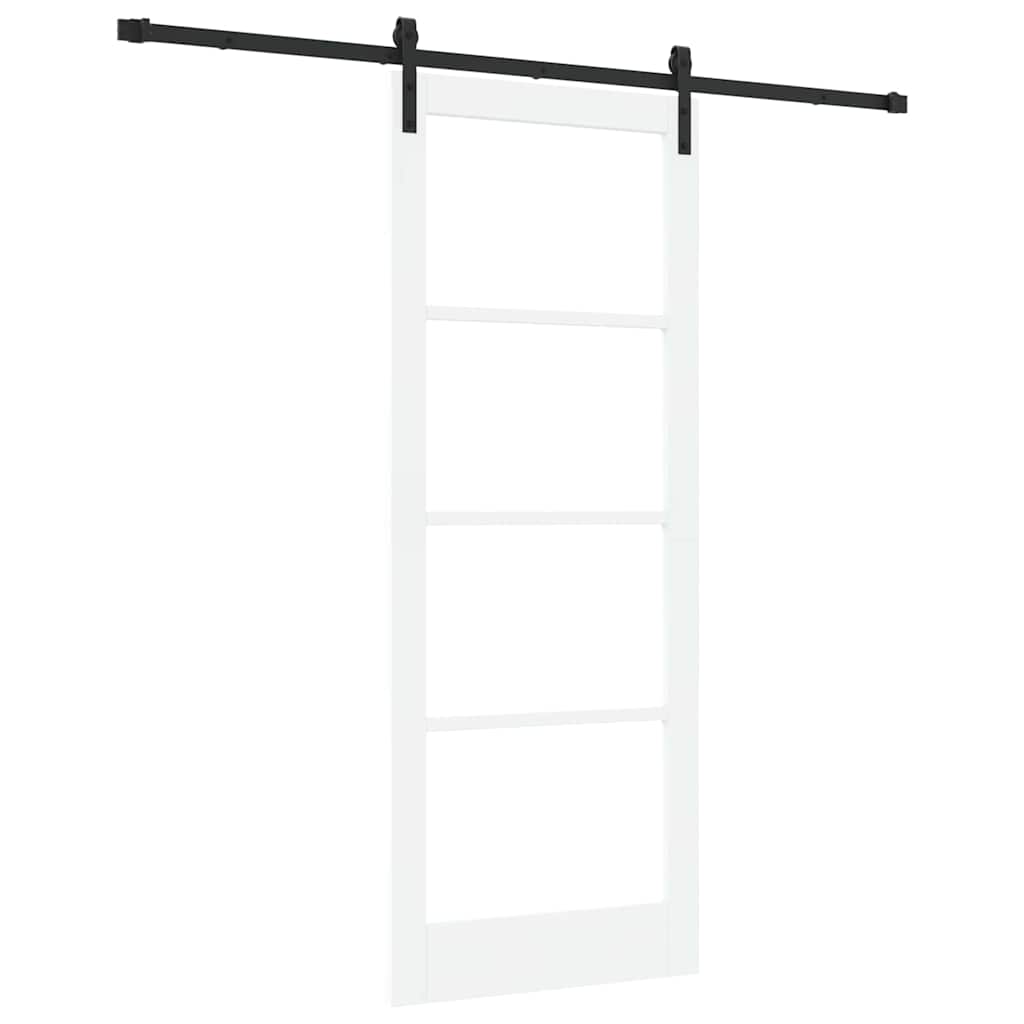 Skydedør ORKDAL Hvid 83 x 211 cm Massivt fyrretræ og glas