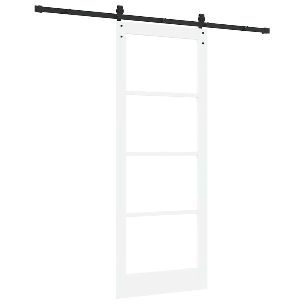 Skydedør ORKDAL Hvid 83 x 211 cm Massivt fyrretræ og glas