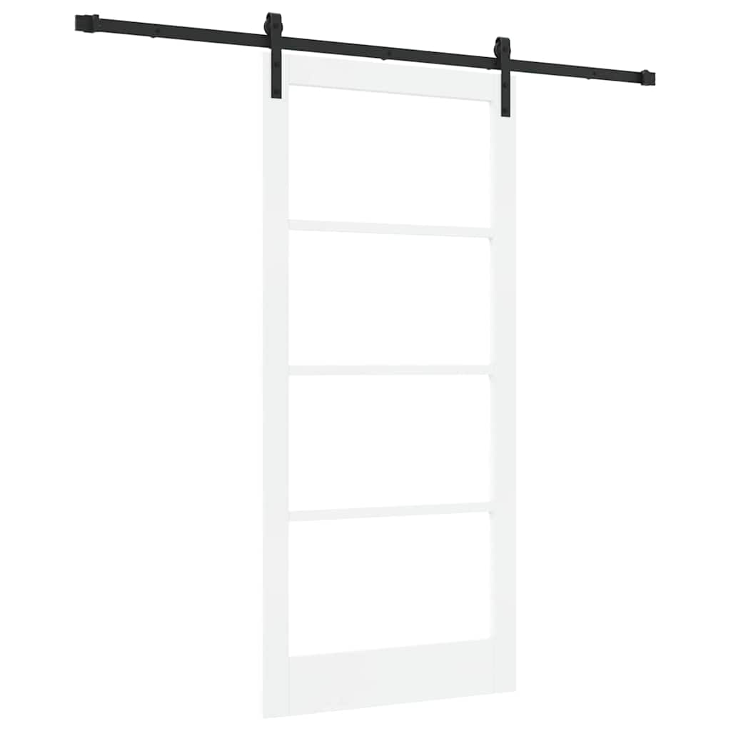 Skydedør ORKDAL Hvid 93 x 202 cm Massivt fyrretræ og glas