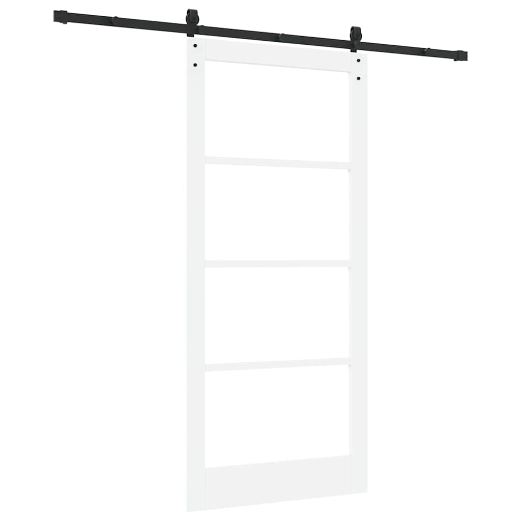 Skydedør ORKDAL Hvid 93 x 202 cm Massivt fyrretræ og glas