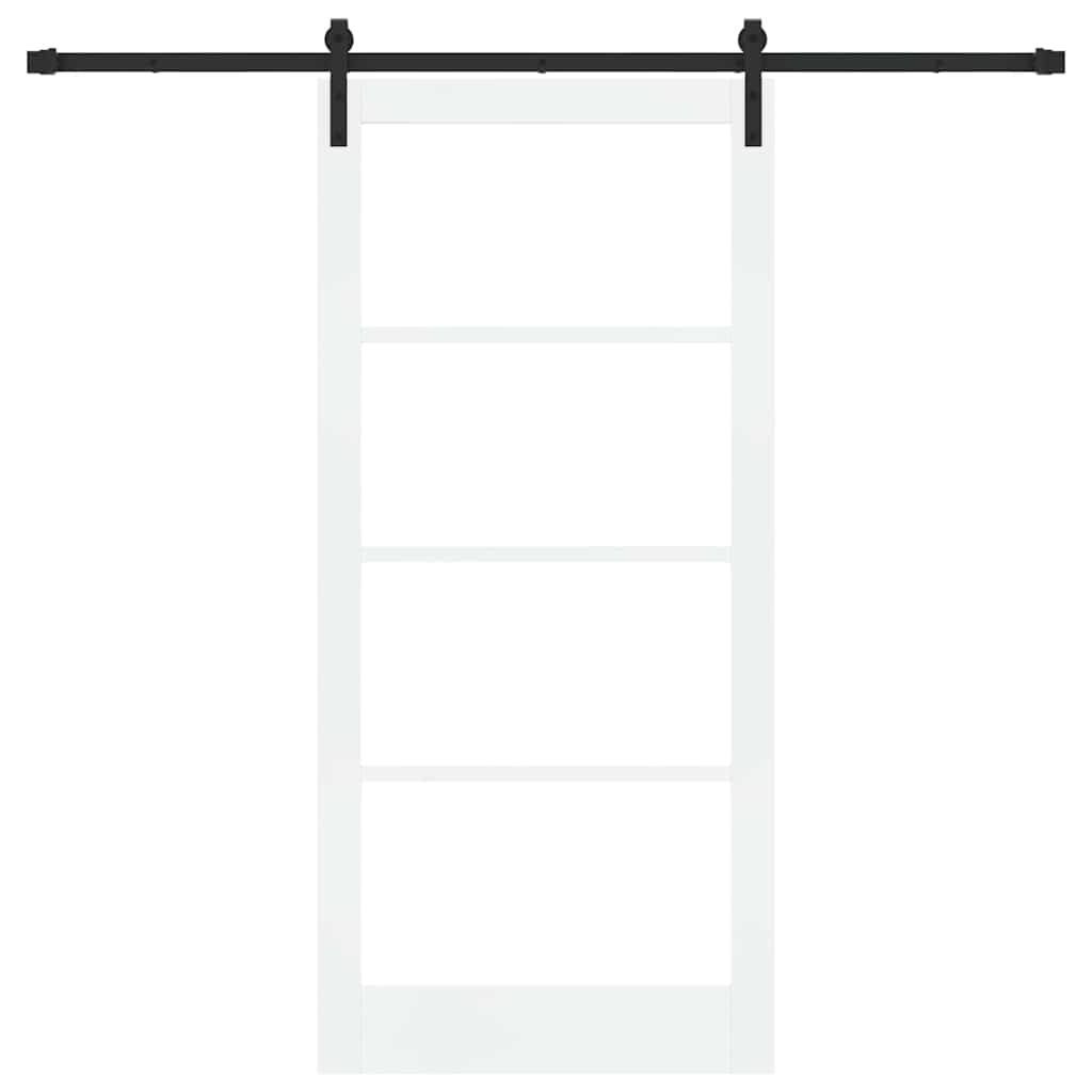 Skydedør ORKDAL Hvid 93 x 202 cm Massivt fyrretræ og glas