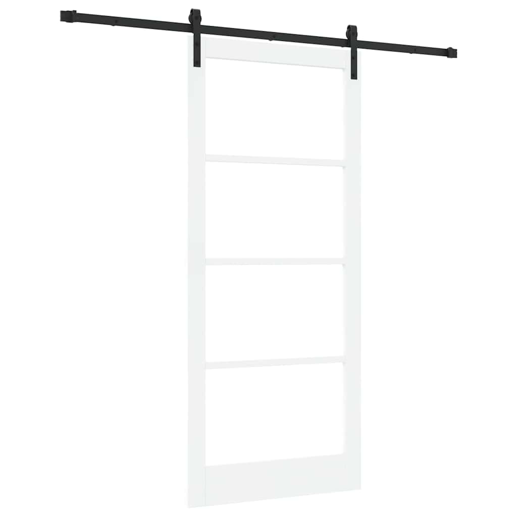Skydedør ORKDAL Hvid 93 x 211 cm Massivt fyrretræ og glas