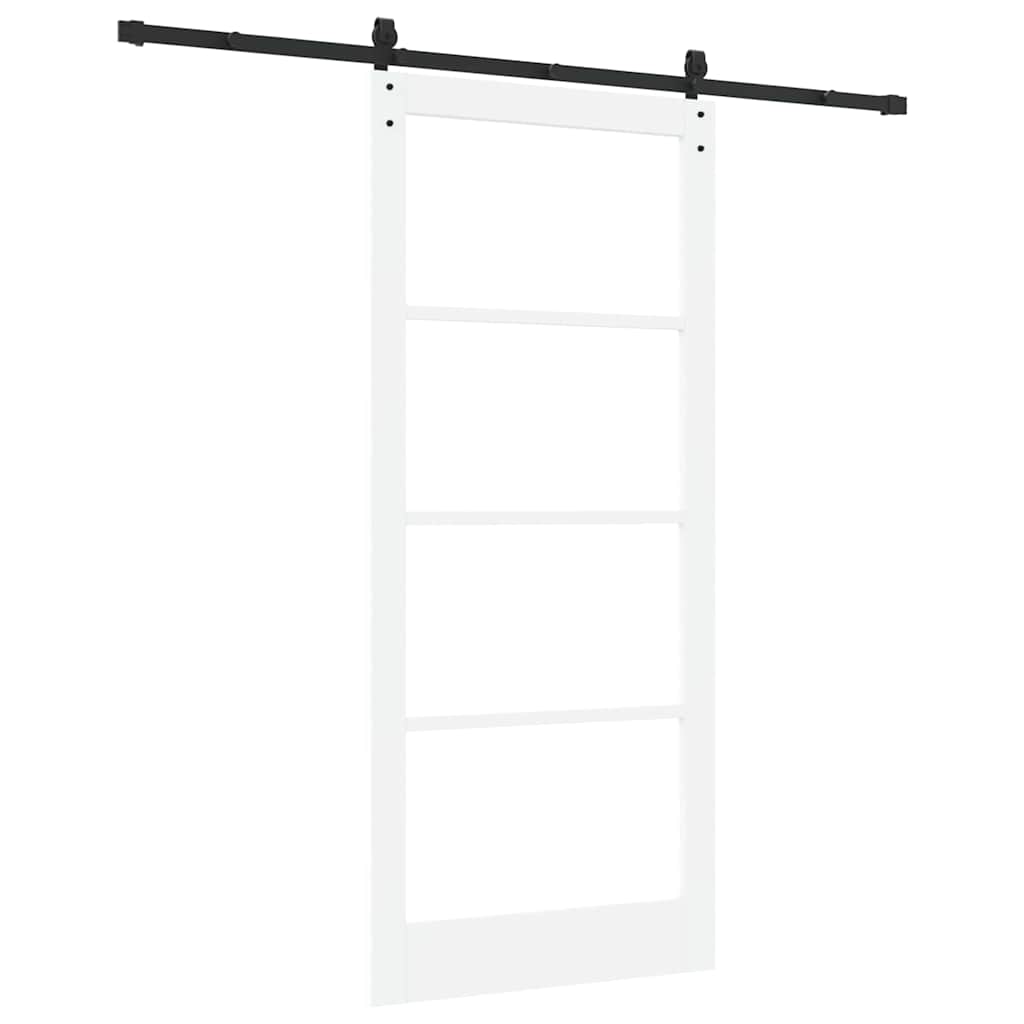 Skydedør ORKDAL Hvid 93 x 211 cm Massivt fyrretræ og glas
