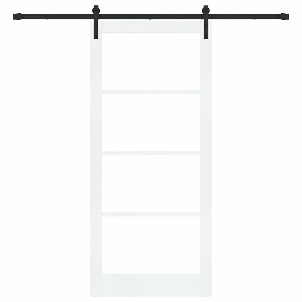 Skydedør ORKDAL Hvid 93 x 211 cm Massivt fyrretræ og glas
