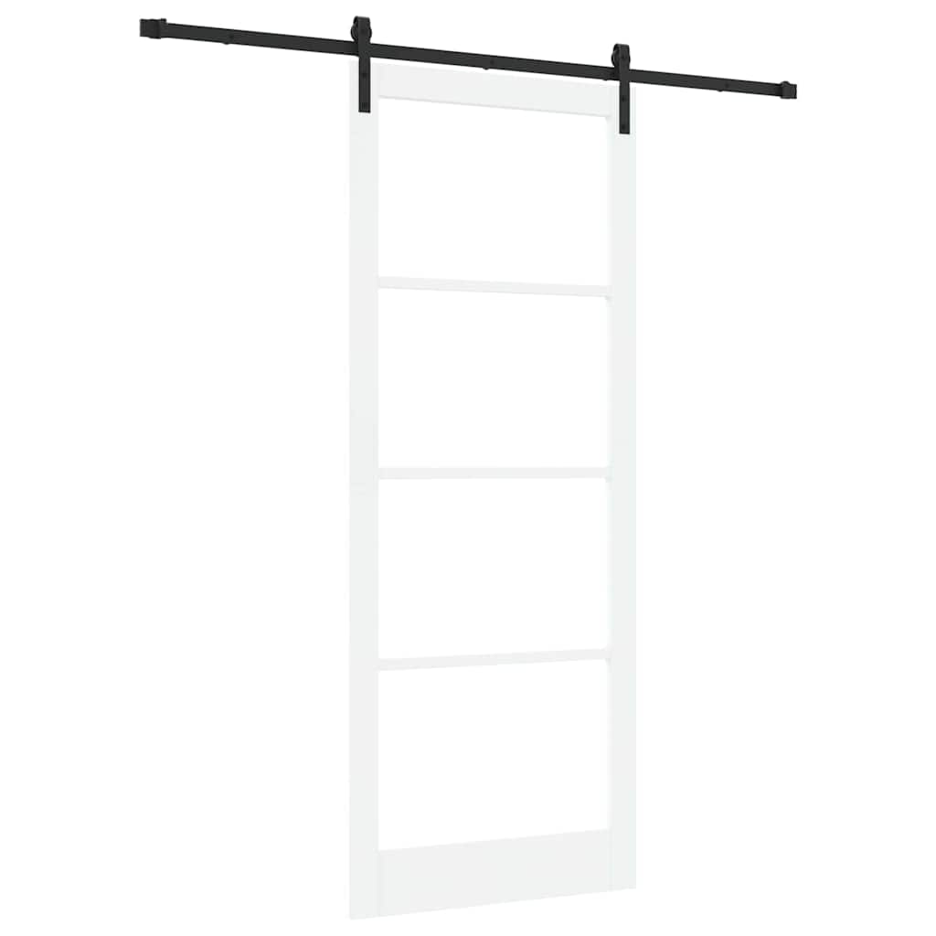 Skydedør ORKDAL Hvid 93 x 232 cm Massivt fyrretræ og glas