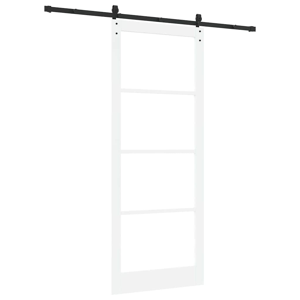 Skydedør ORKDAL Hvid 93 x 232 cm Massivt fyrretræ og glas