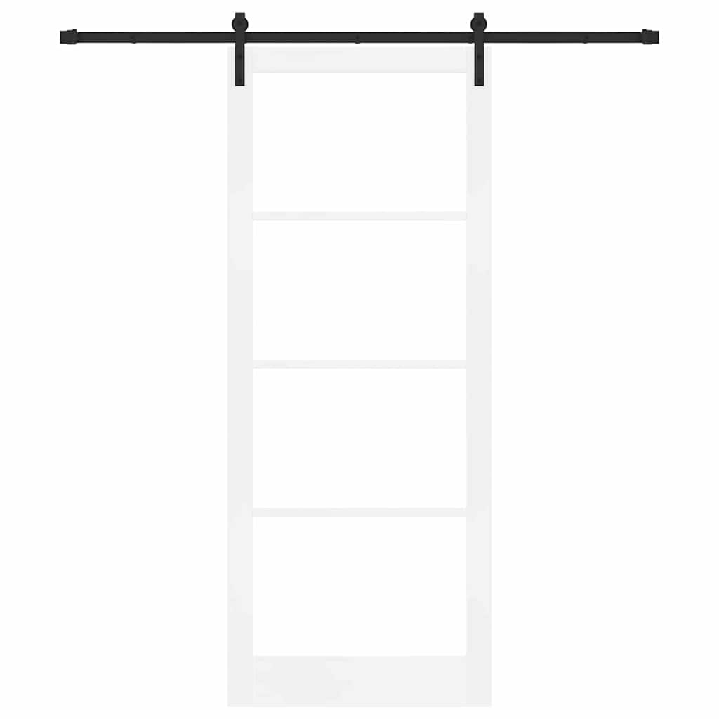 Skydedør ORKDAL Hvid 93 x 232 cm Massivt fyrretræ og glas