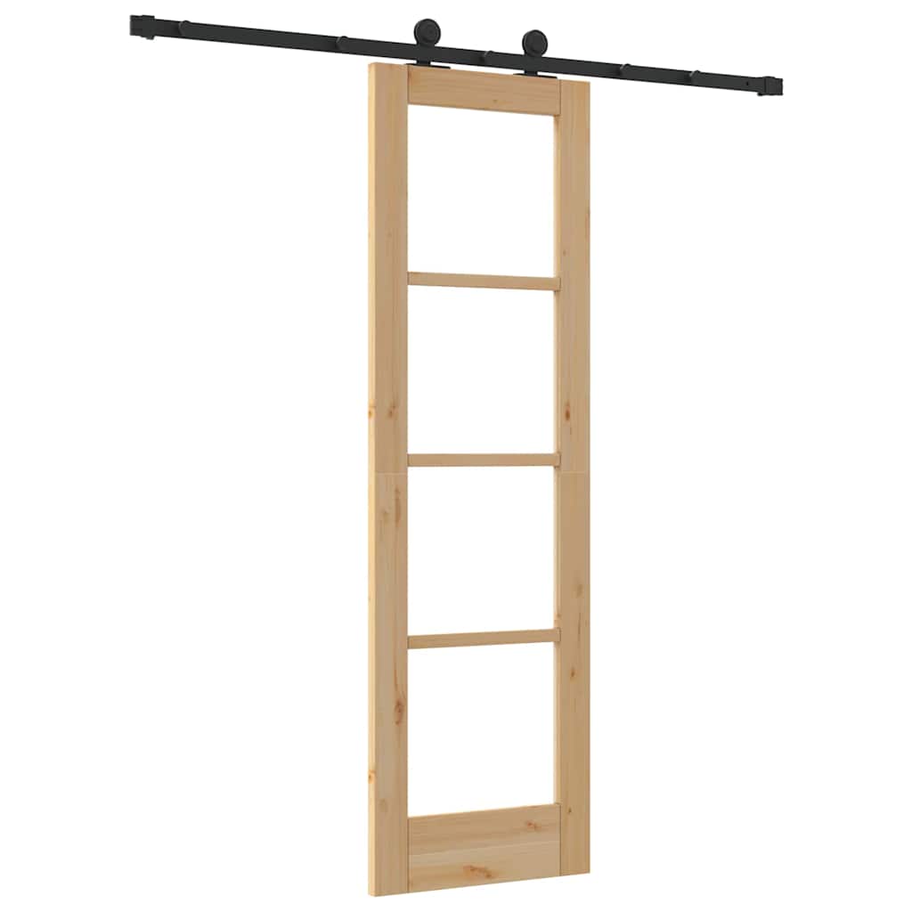 Skydedør ORKDAL 61 x 198,5 cm Massivt fyrretræ og glas