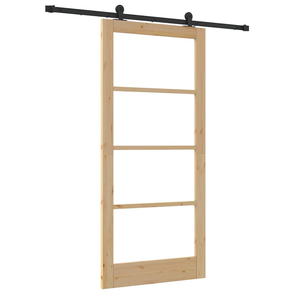 Skydedør ORKDAL 93 x 202 cm Massivt fyrretræ og glas