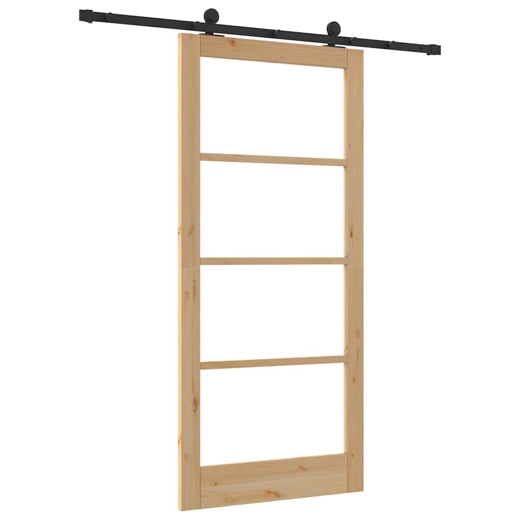 Skydedør ORKDAL 93 x 202 cm Massivt fyrretræ og glas