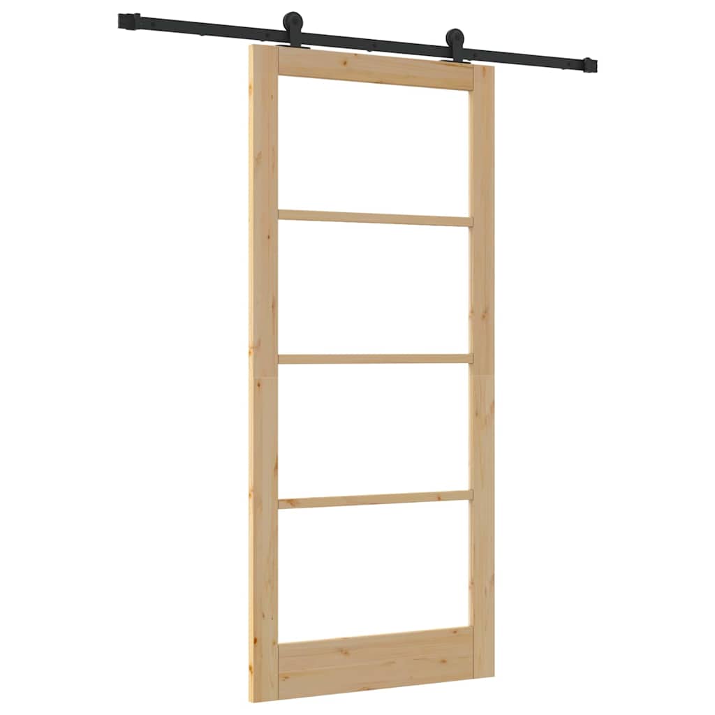 Skydedør ORKDAL 93 x 211 cm Massivt fyrretræ og glas