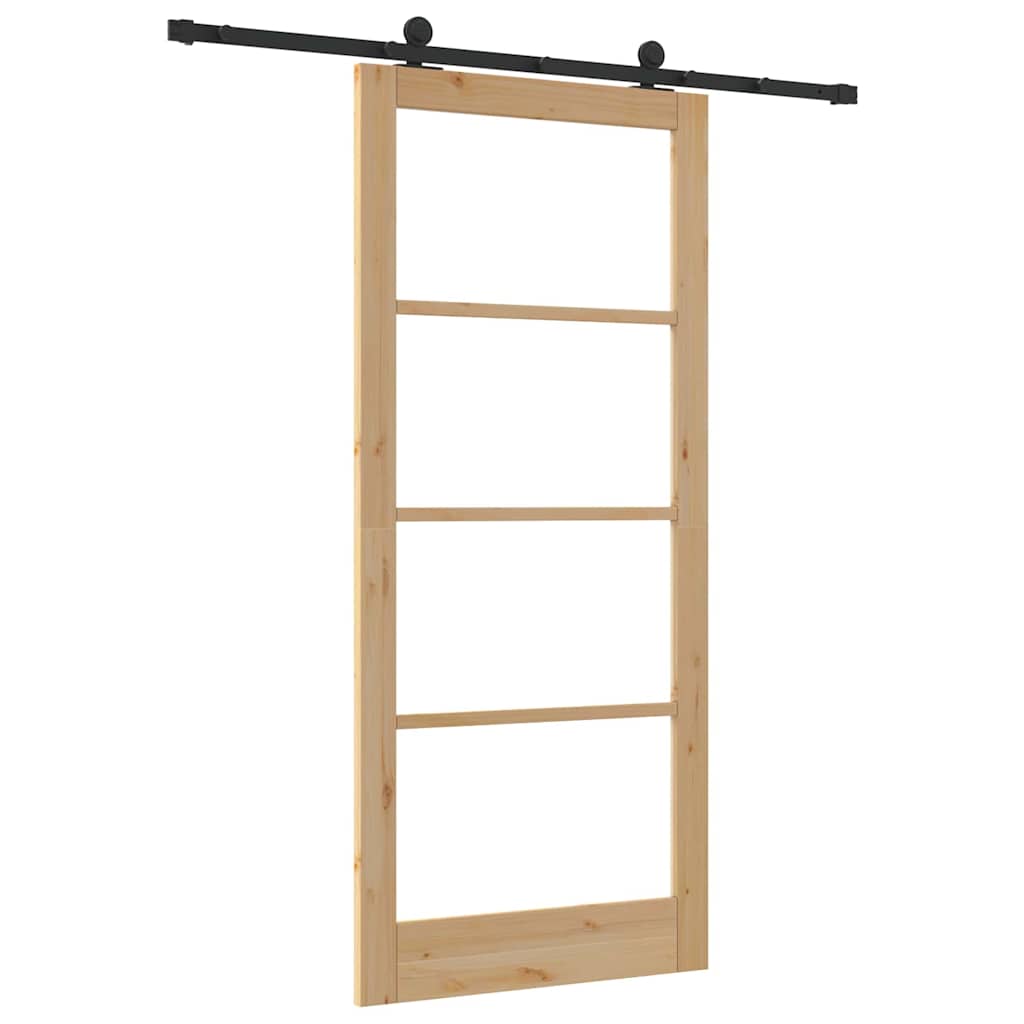 Skydedør ORKDAL 93 x 211 cm Massivt fyrretræ og glas