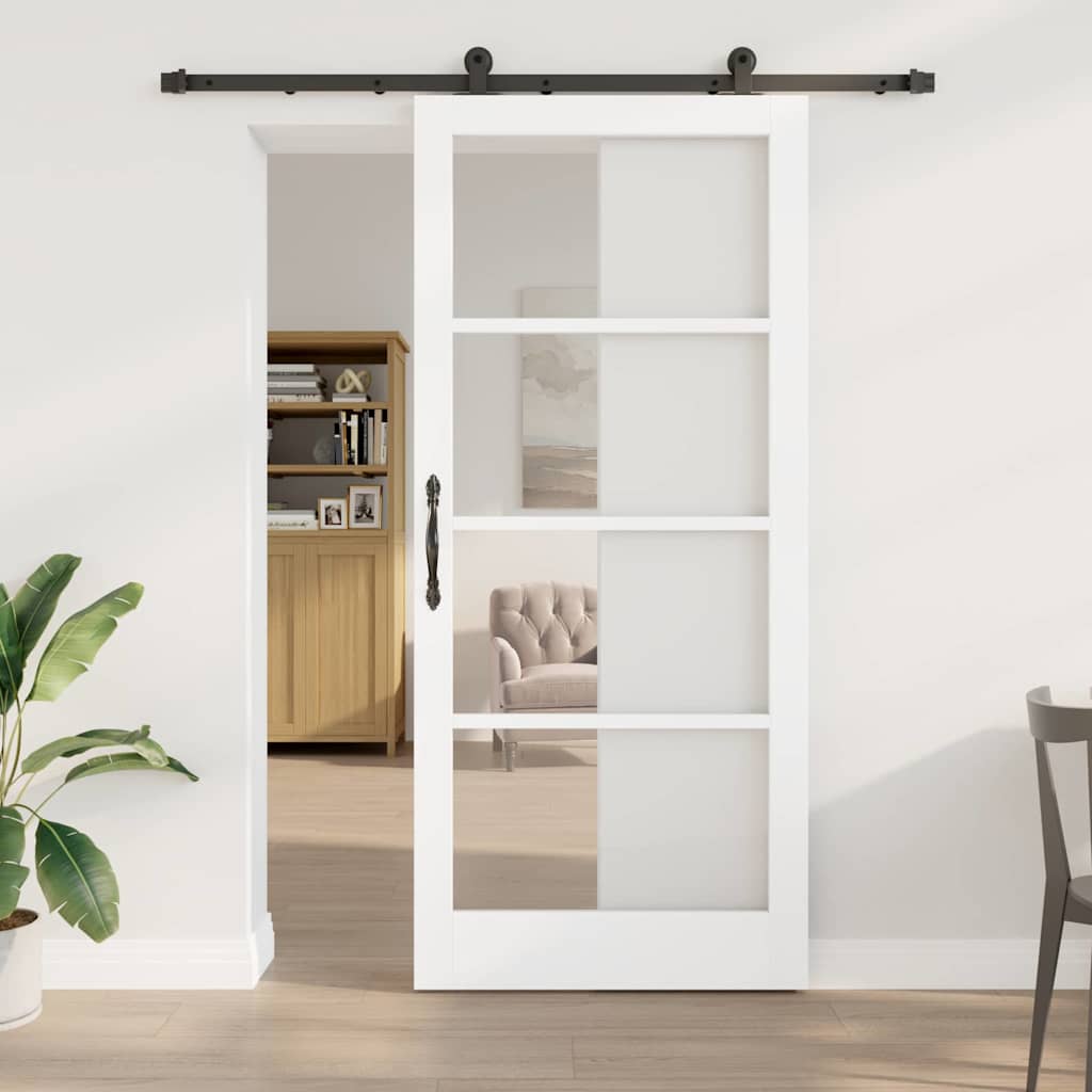 Skydedør ORKDAL 93 x 211 cm Massivt fyrretræ og glas
