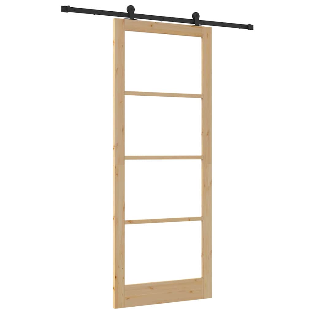 Skydedør ORKDAL 93 x 232 cm Massivt fyrretræ og glas