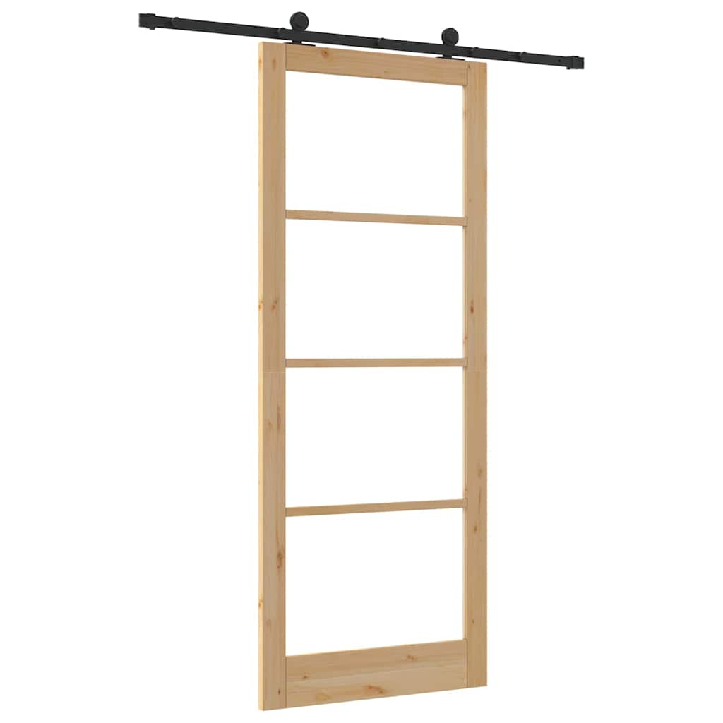Skydedør ORKDAL 93 x 232 cm Massivt fyrretræ og glas