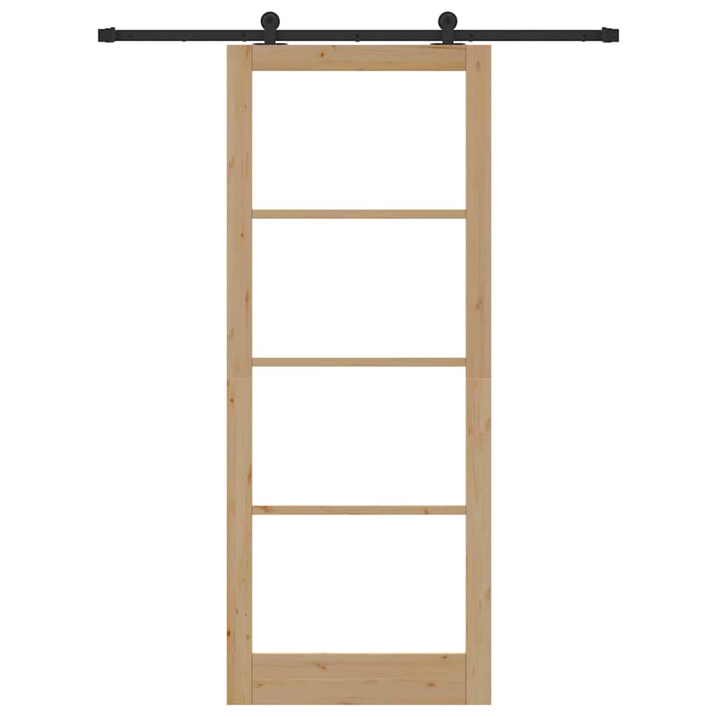 Skydedør ORKDAL 93 x 232 cm Massivt fyrretræ og glas