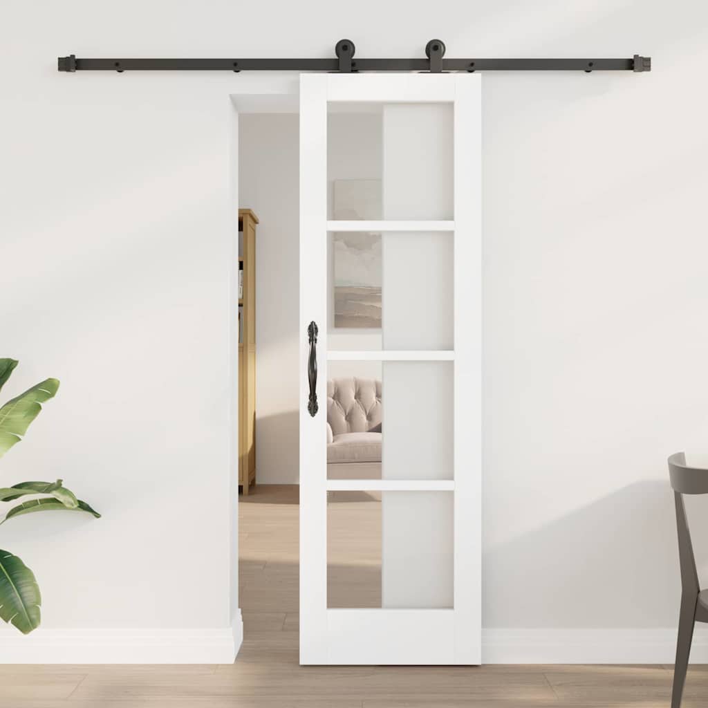 Skydedør ORKDAL 61 x 198,5 cm Massivt fyrretræ og glas