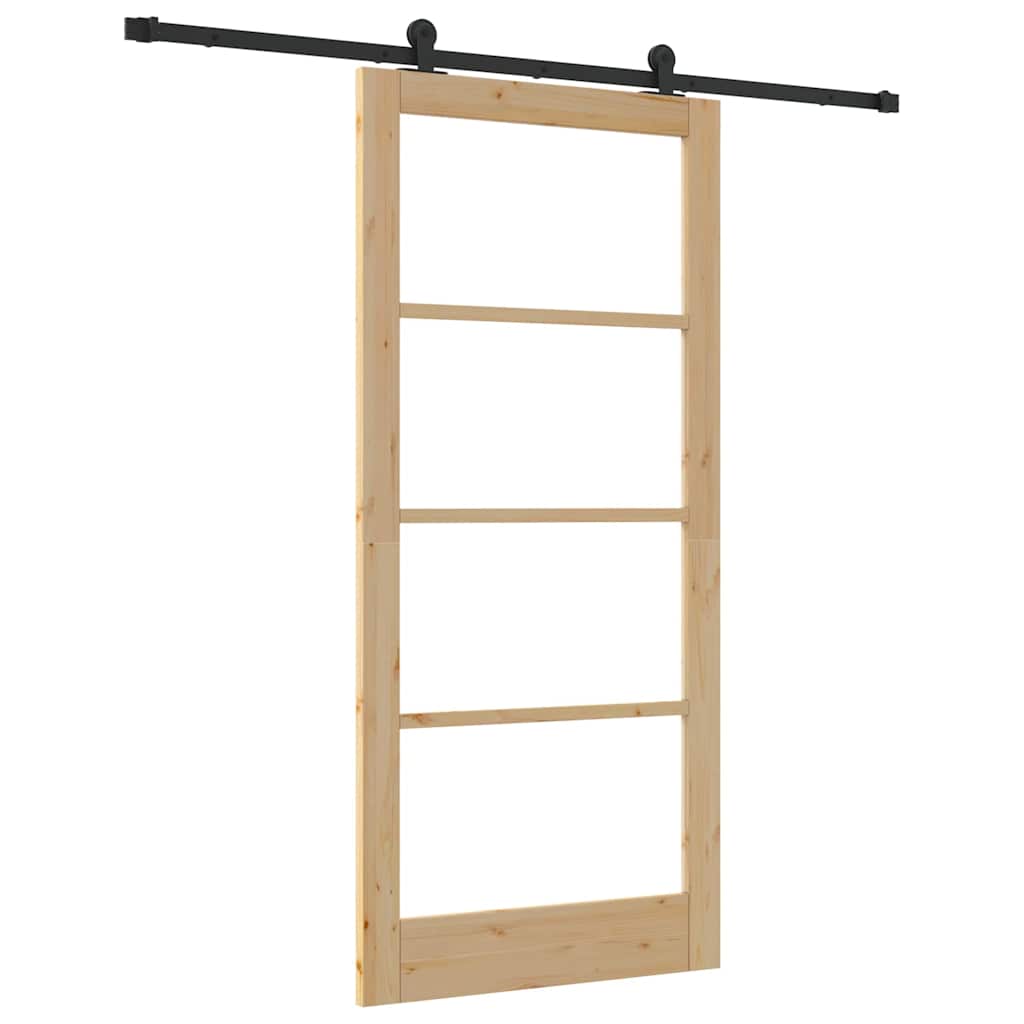 Skydedør ORKDAL 93 x 202 cm Massivt fyrretræ og glas