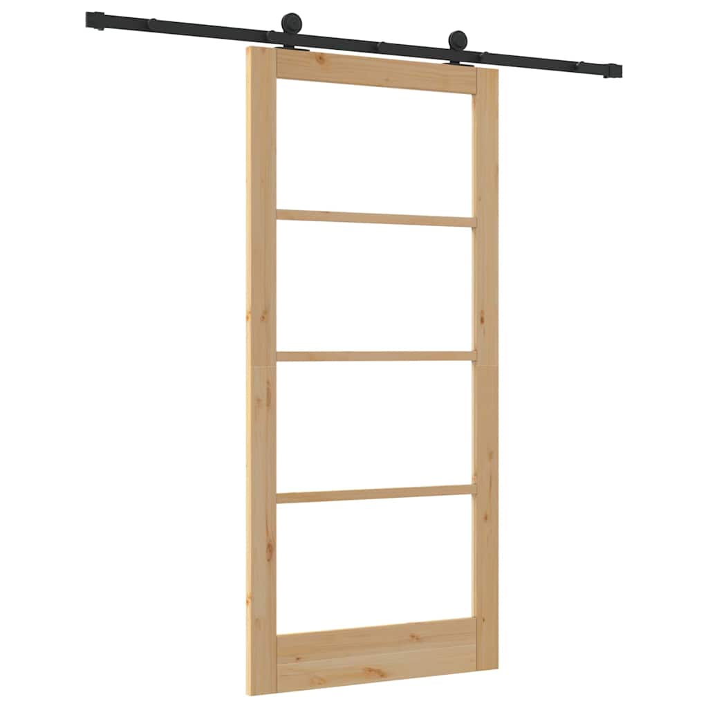 Skydedør ORKDAL 93 x 202 cm Massivt fyrretræ og glas