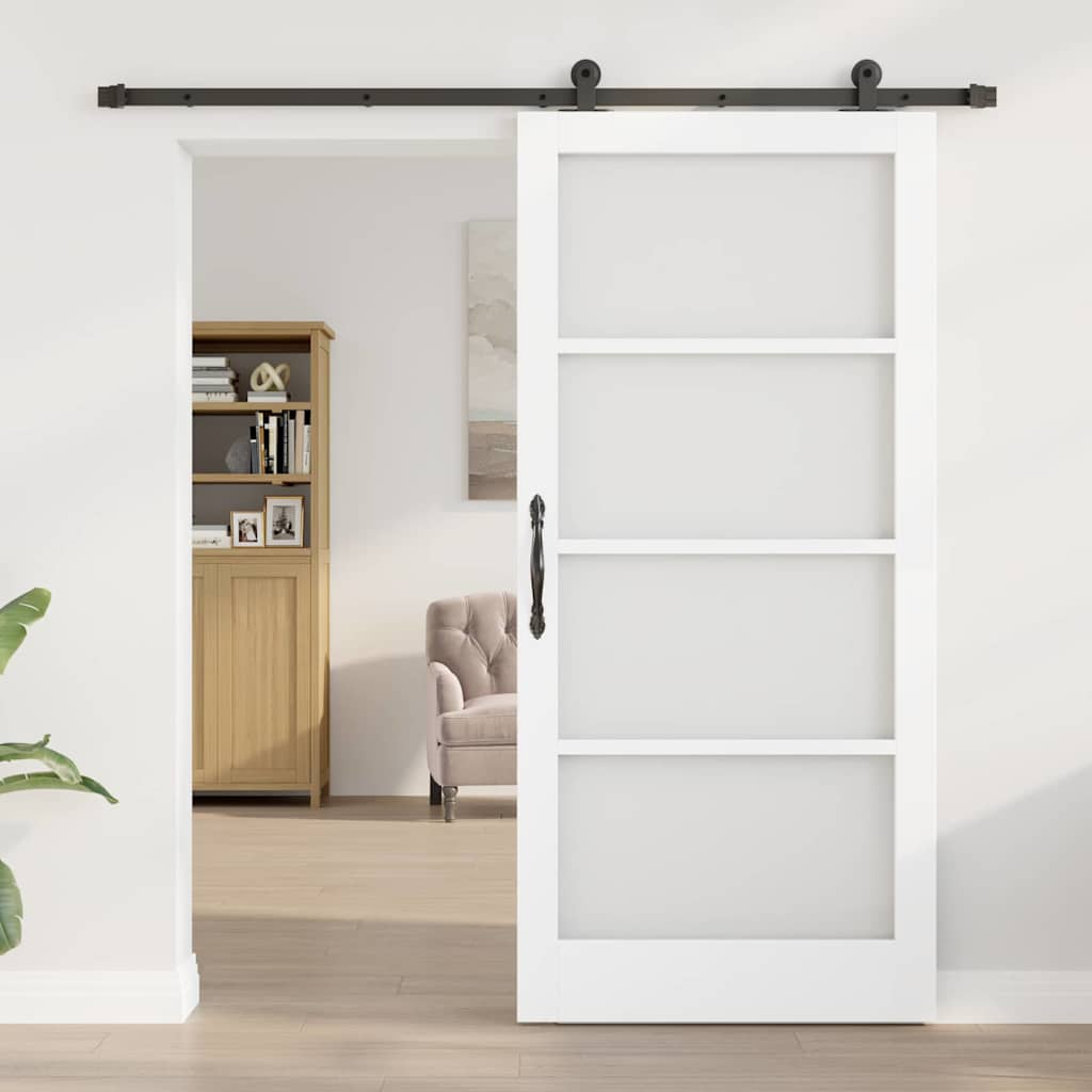 Skydedør ORKDAL 93 x 202 cm Massivt fyrretræ og glas