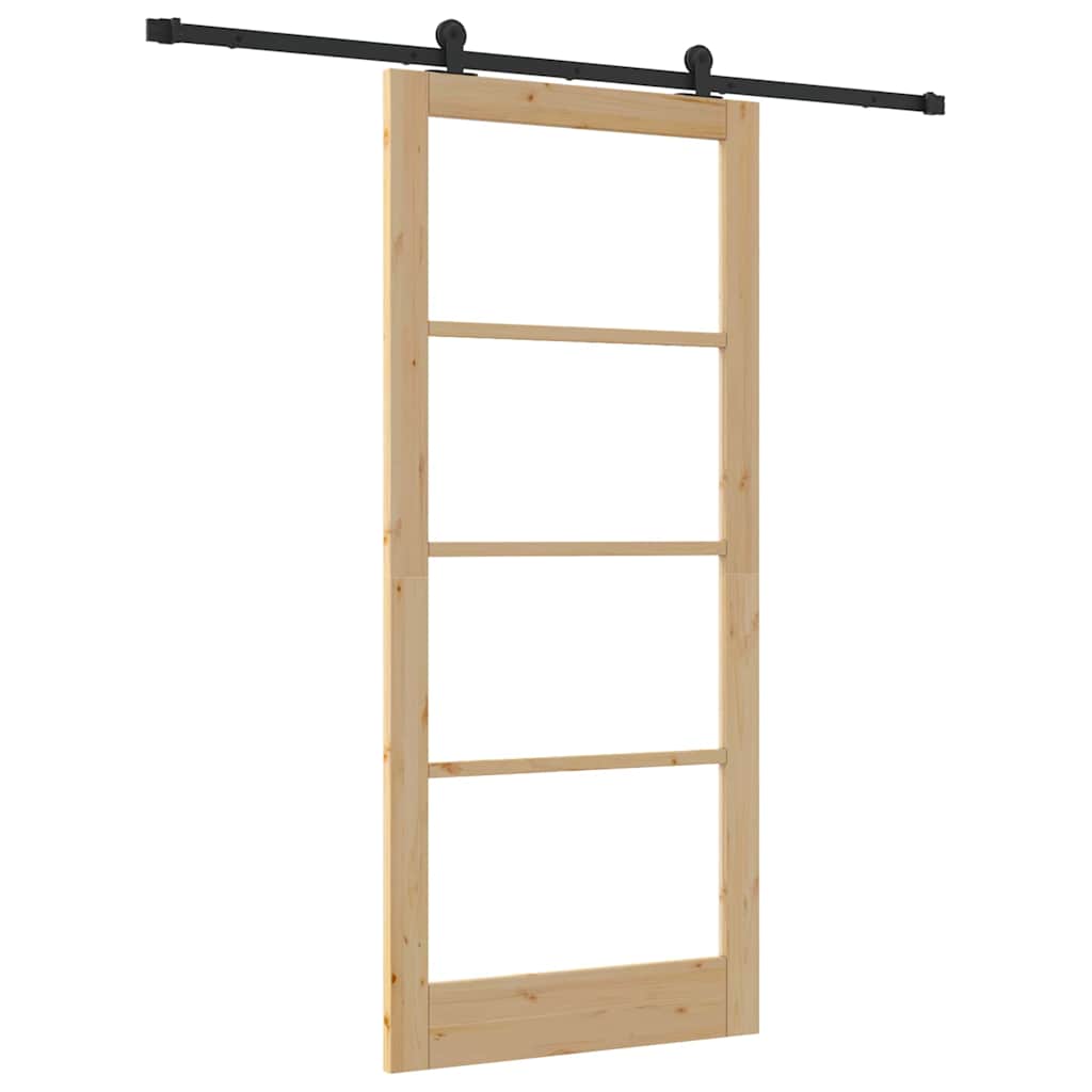 Skydedør ORKDAL 93 x 211 cm Massivt fyrretræ og glas