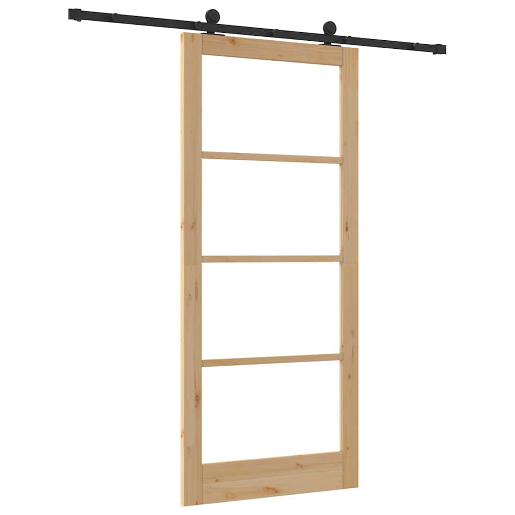 Skydedør ORKDAL 93 x 211 cm Massivt fyrretræ og glas