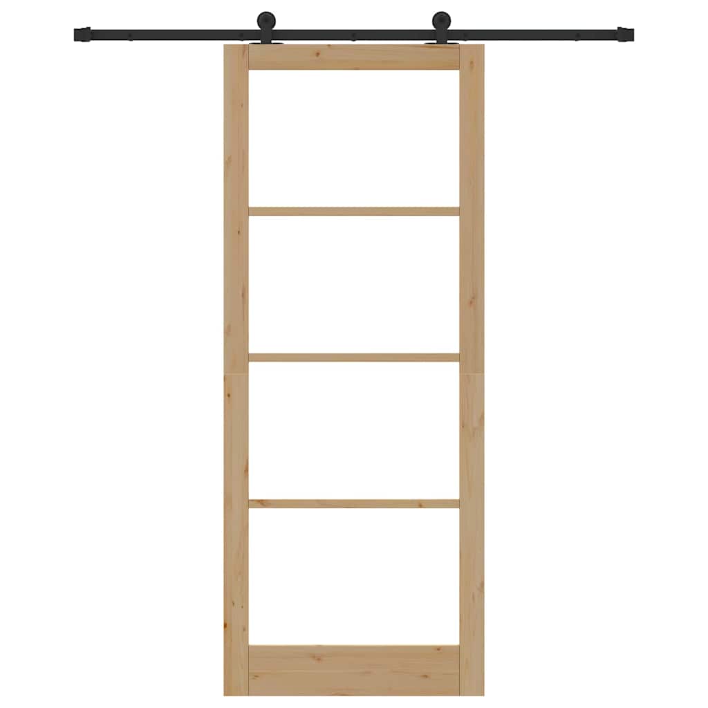 Skydedør ORKDAL 93 x 232 cm Massivt fyrretræ og glas