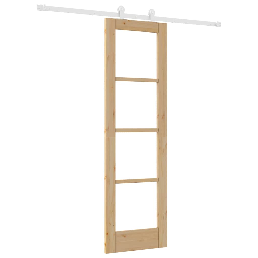Skydedør ORKDAL 61 x 198,5 cm Massivt fyrretræ og glas