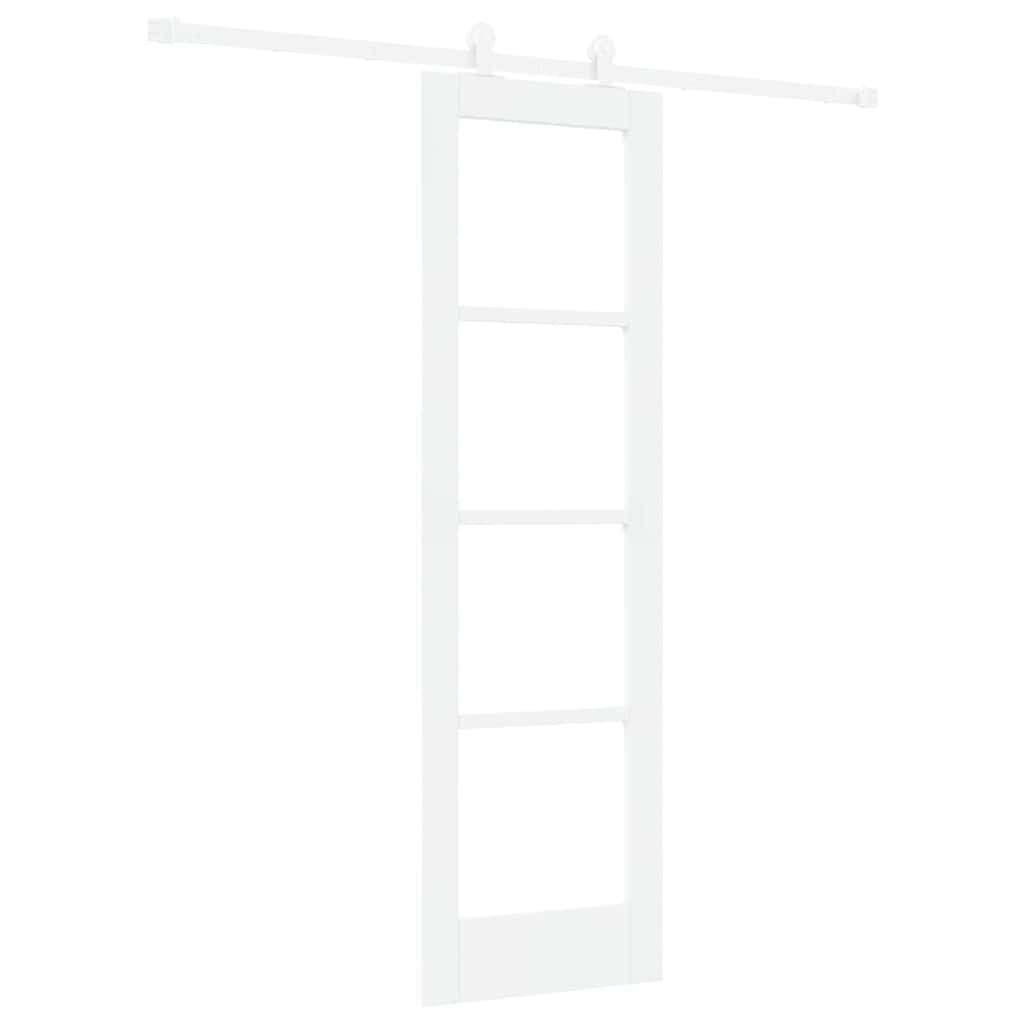 Skydedør ORKDAL 61 x 198,5 cm Massivt fyrretræ og glas Hvid