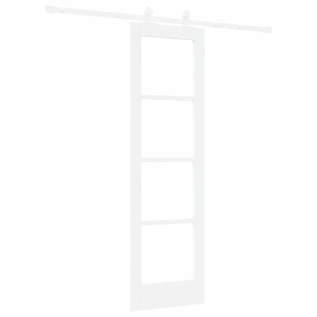 Skydedør ORKDAL 61 x 198,5 cm Massivt fyrretræ og glas Hvid