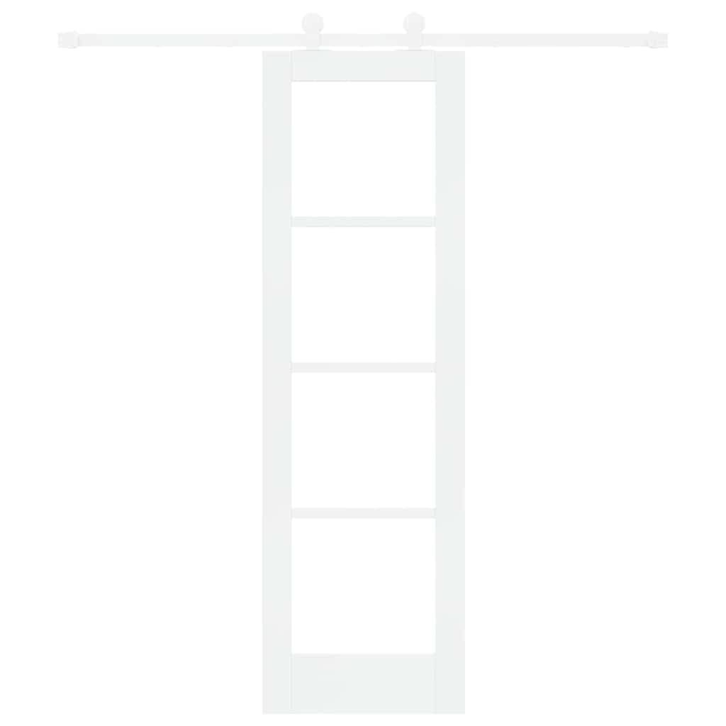 Skydedør ORKDAL 61 x 198,5 cm Massivt fyrretræ og glas Hvid