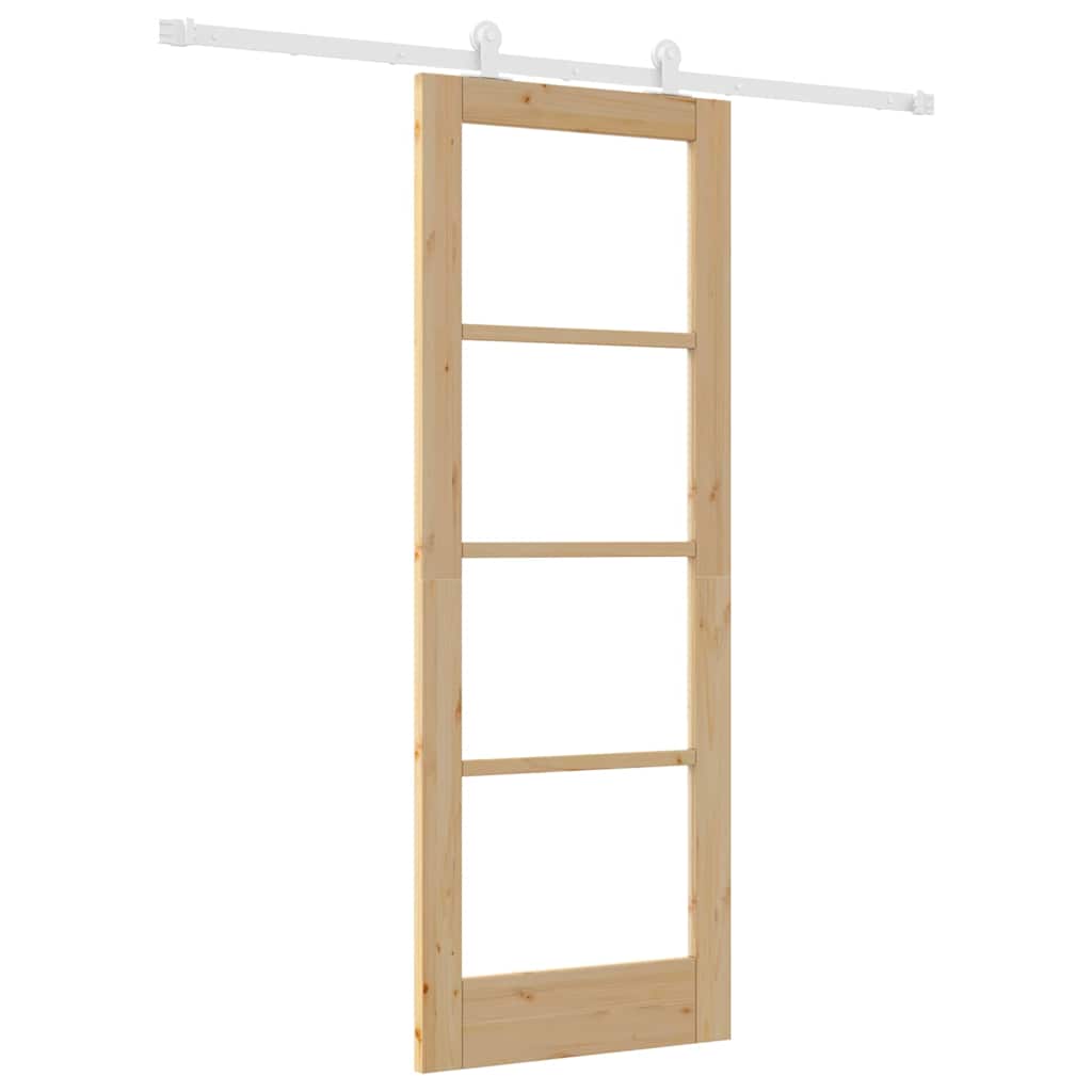 Skydedør ORKDAL 73,5 x 198,5 cm Massivt fyrretræ og glas