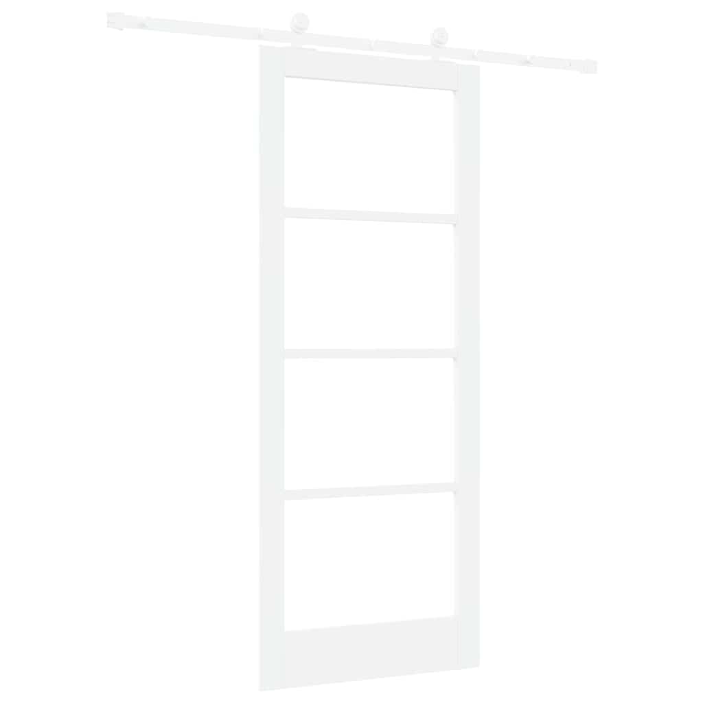 Skydedør ORKDAL 83 x 202 cm Massivt fyrretræ og glas Hvid