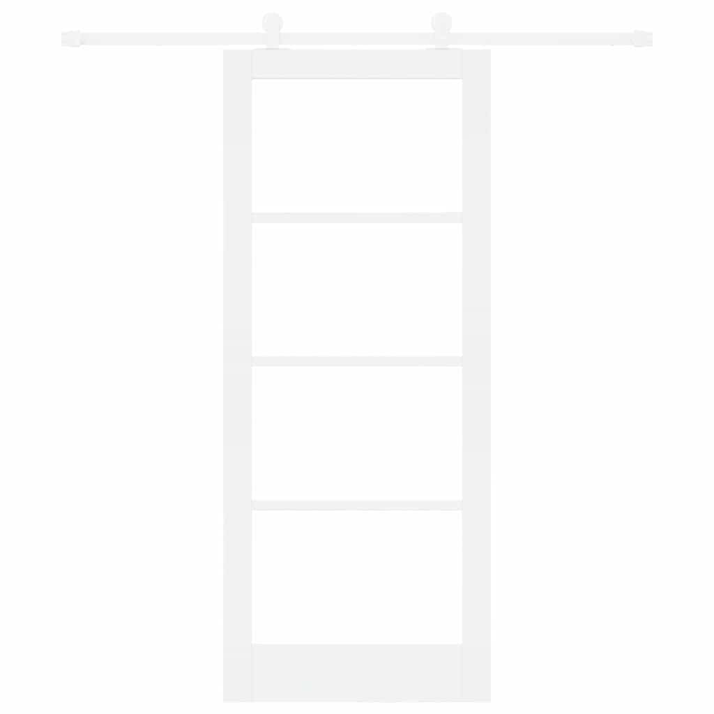 Skydedør ORKDAL 83 x 202 cm Massivt fyrretræ og glas Hvid