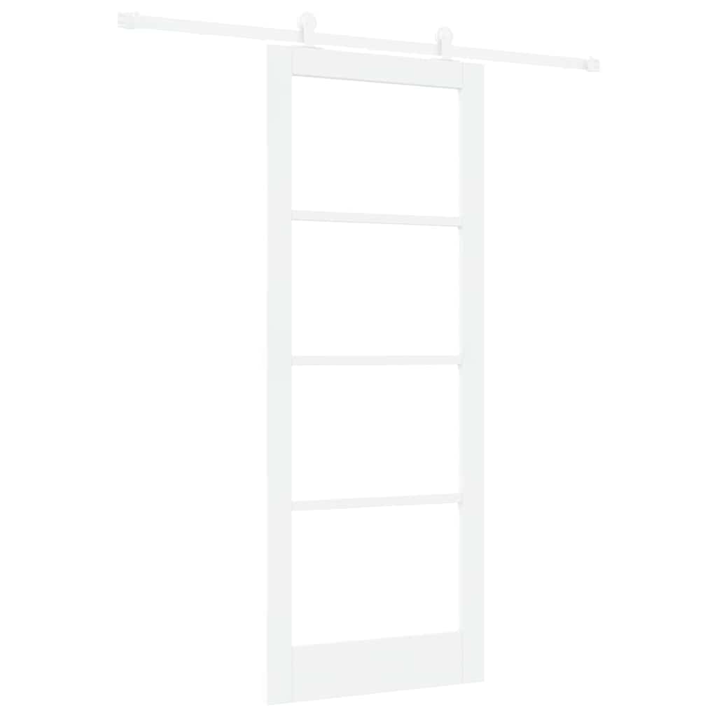 Skydedør ORKDAL 83 x 211 cm Massivt fyrretræ og glas Hvid