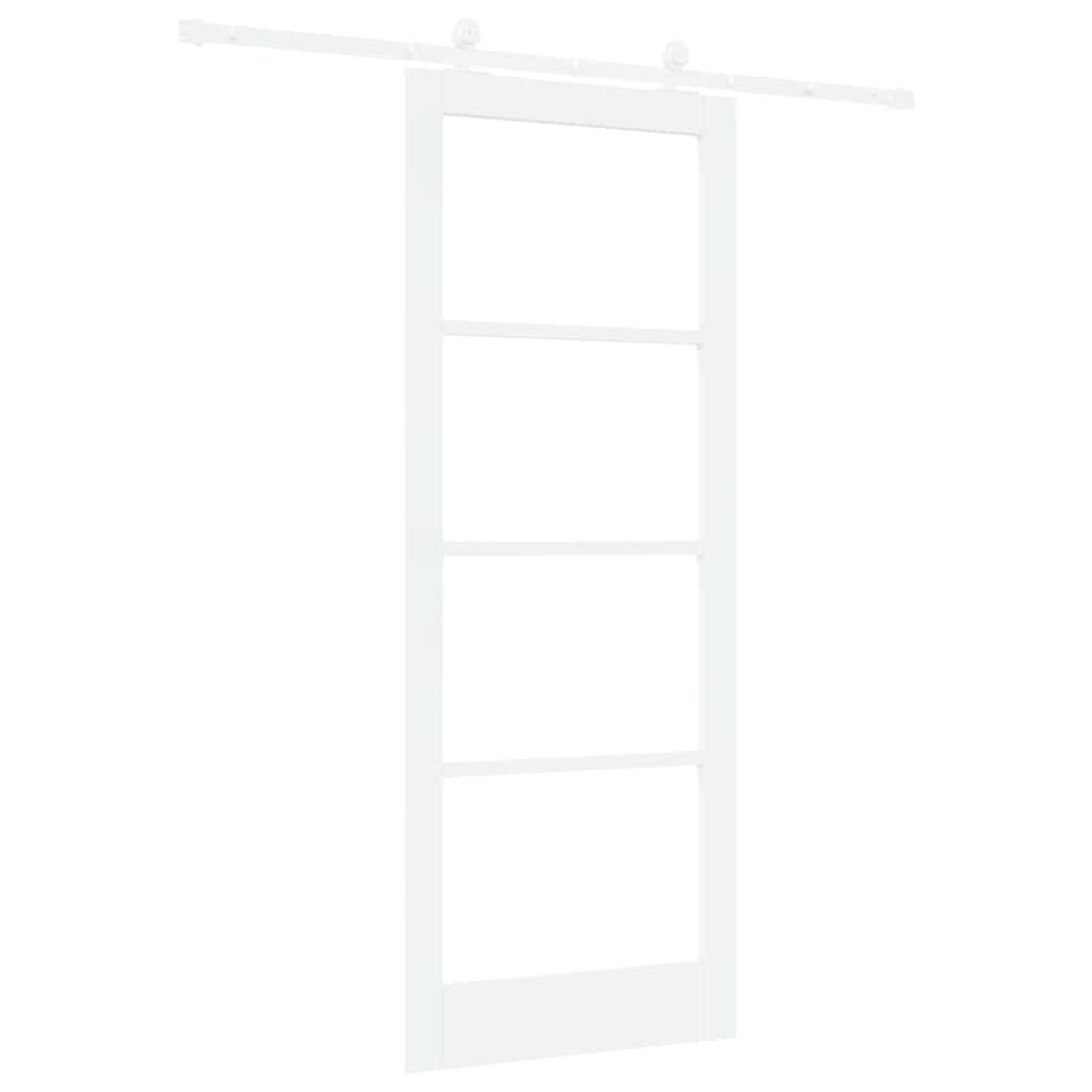 Skydedør ORKDAL 83 x 211 cm Massivt fyrretræ og glas Hvid