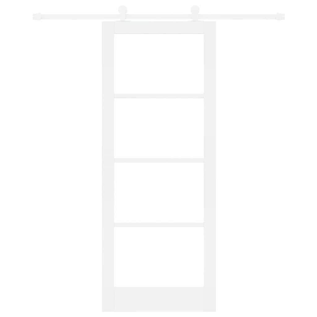 Skydedør ORKDAL 83 x 211 cm Massivt fyrretræ og glas Hvid