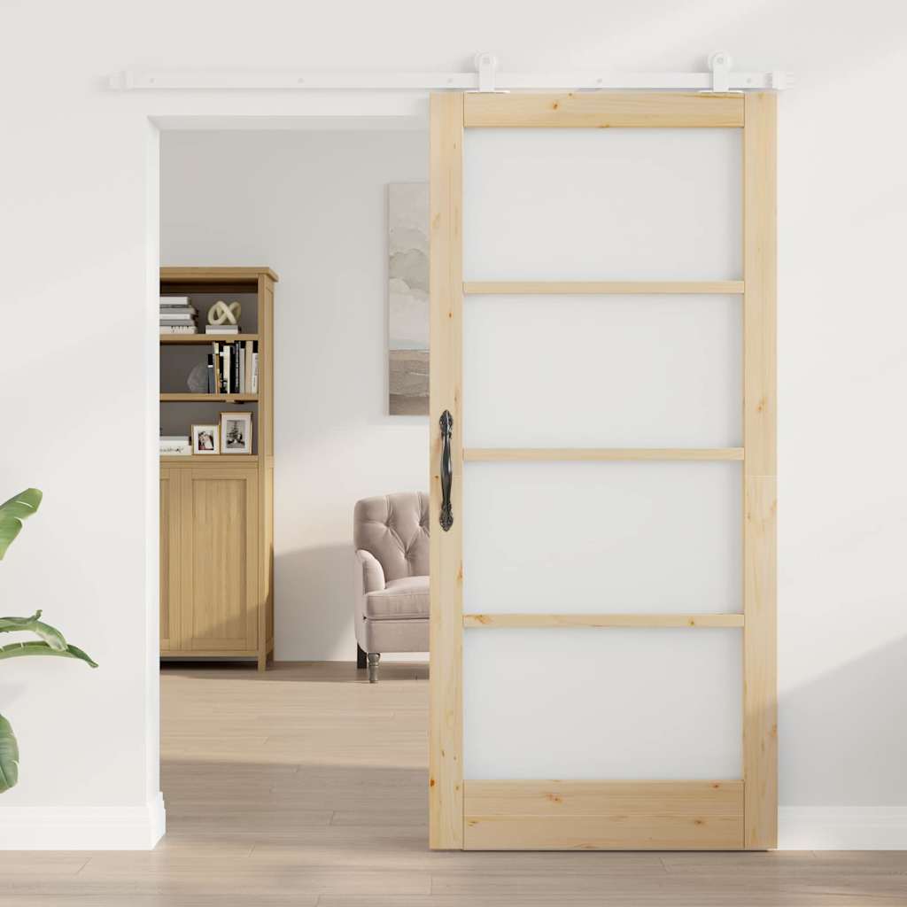 Skydedør ORKDAL 93 x 202 cm Massivt fyrretræ og glas