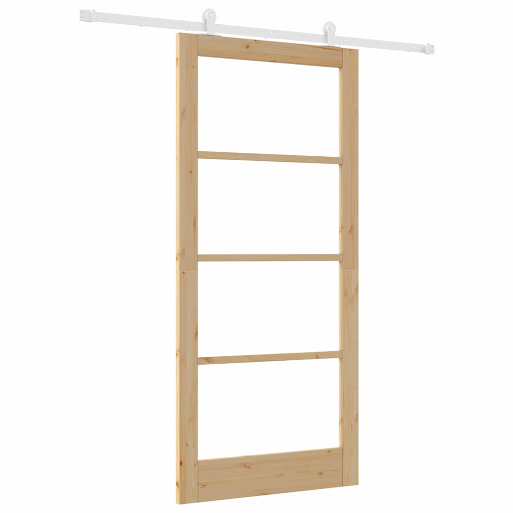 Skydedør ORKDAL 93 x 202 cm Massivt fyrretræ og glas
