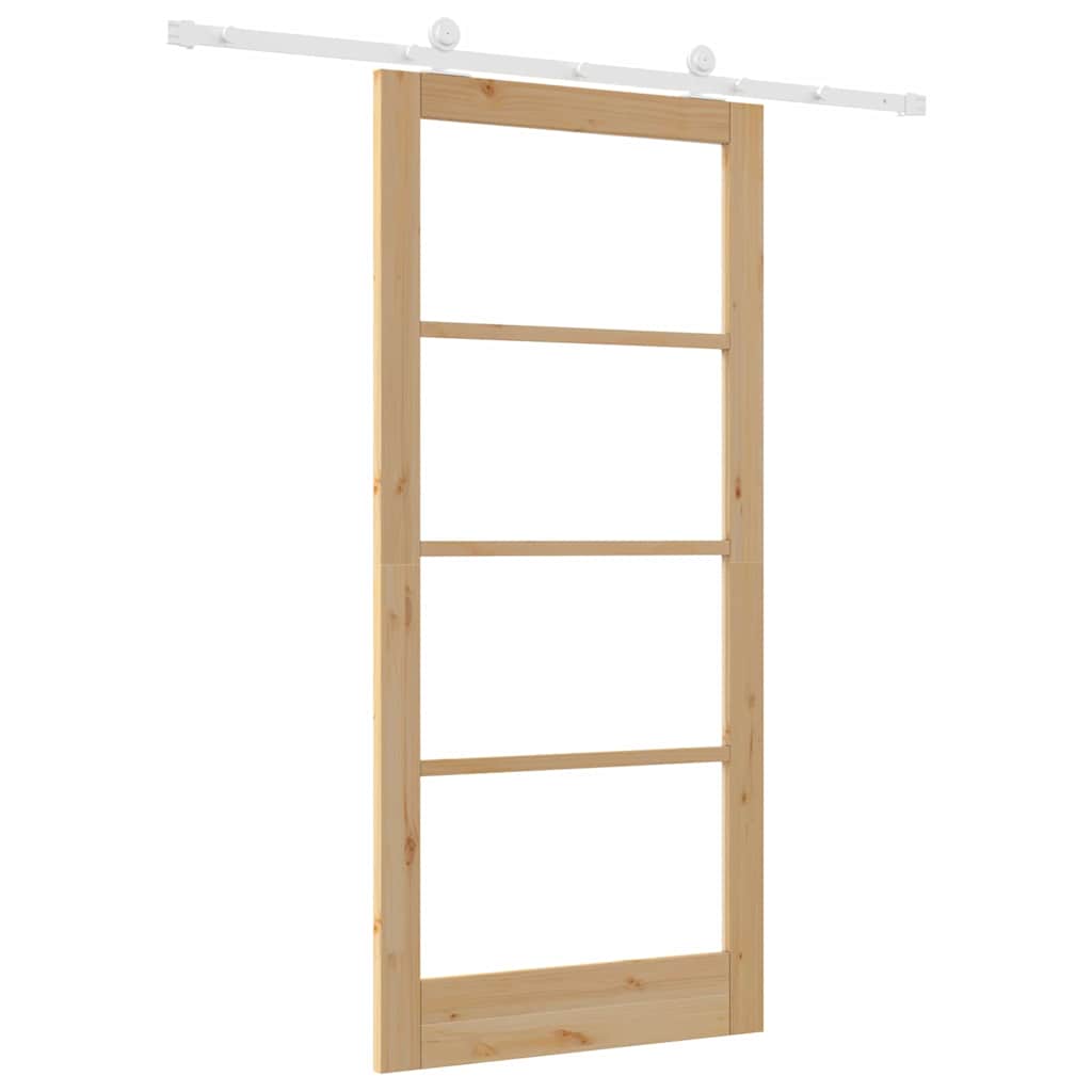 Skydedør ORKDAL 93 x 202 cm Massivt fyrretræ og glas