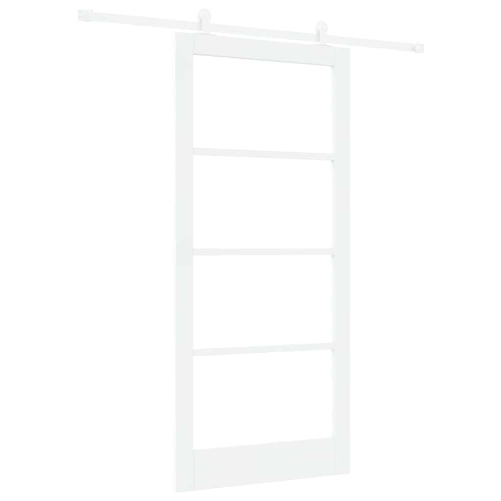 Skydedør ORKDAL 93 x 202 cm Massivt fyrretræ og glas Hvid