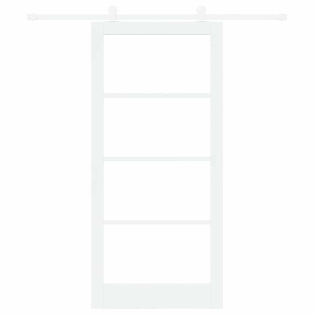 Skydedør ORKDAL 93 x 202 cm Massivt fyrretræ og glas Hvid