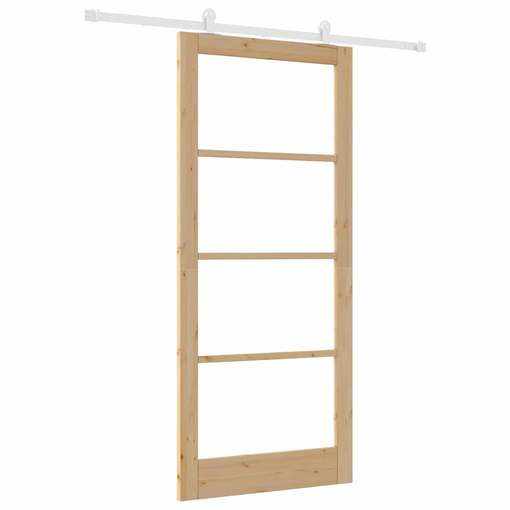 Skydedør ORKDAL 93 x 211 cm Massivt fyrretræ og glas