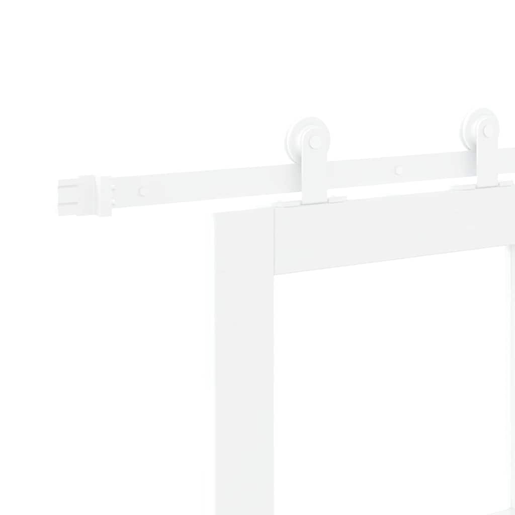 Skydedør ORKDAL 93 x 211 cm Massivt fyrretræ og glas Hvid