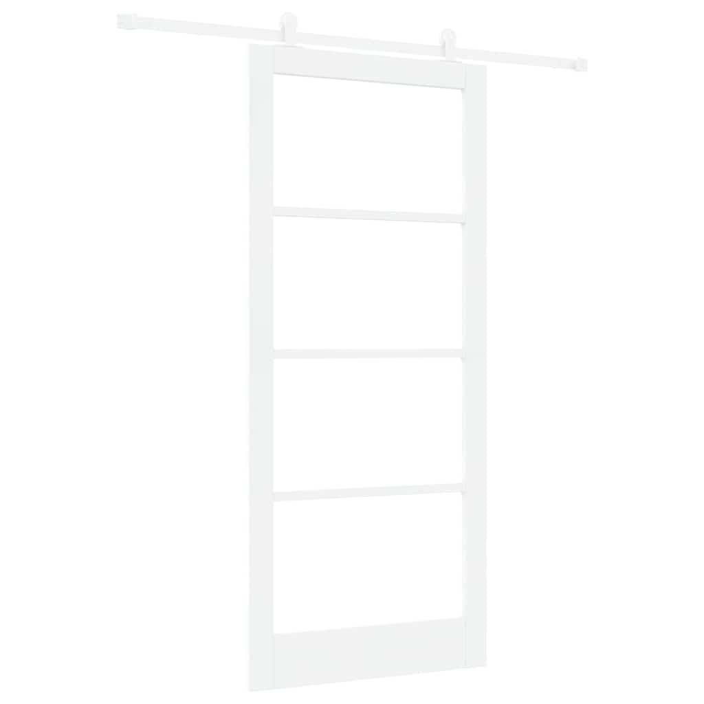 Skydedør ORKDAL 93 x 211 cm Massivt fyrretræ og glas Hvid