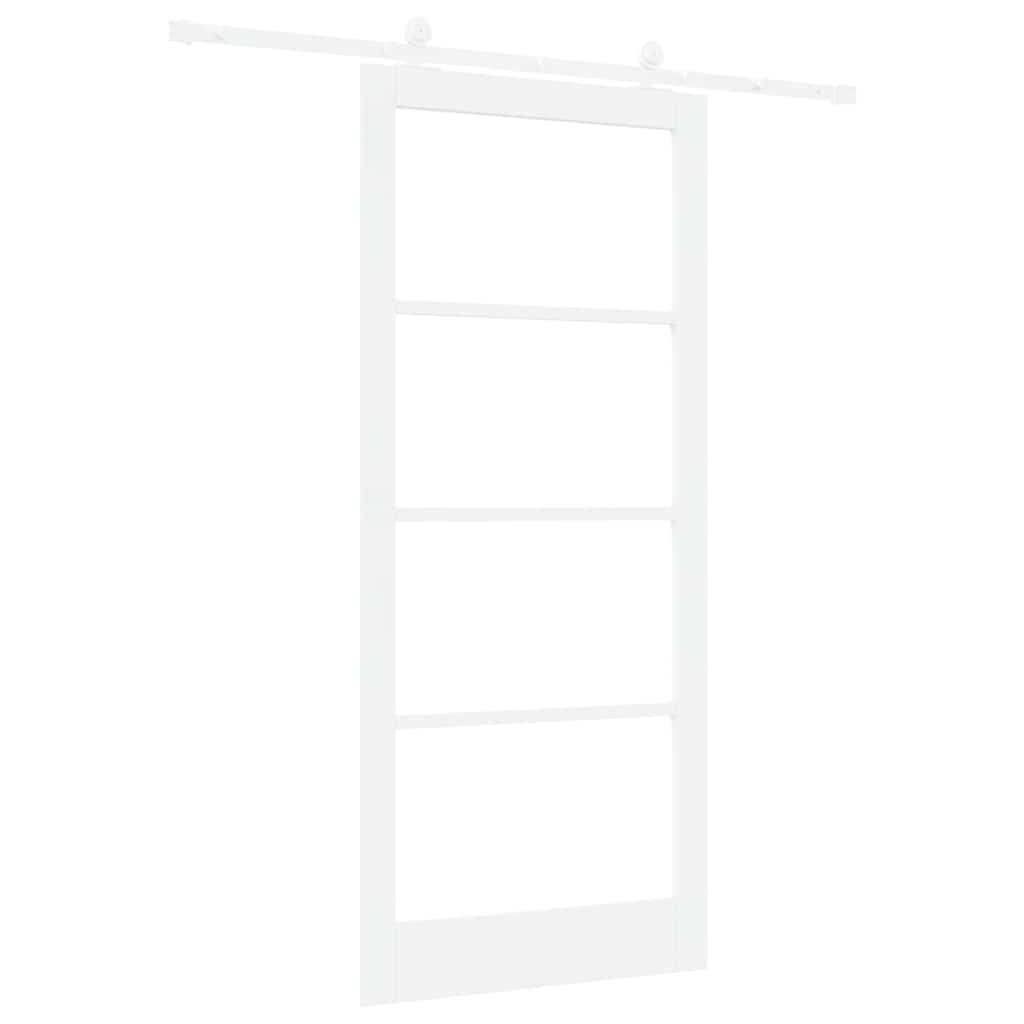 Skydedør ORKDAL 93 x 211 cm Massivt fyrretræ og glas Hvid