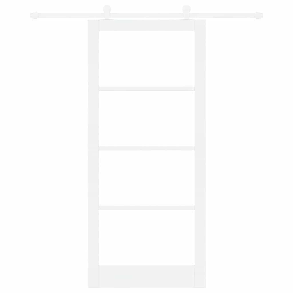 Skydedør ORKDAL 93 x 211 cm Massivt fyrretræ og glas Hvid